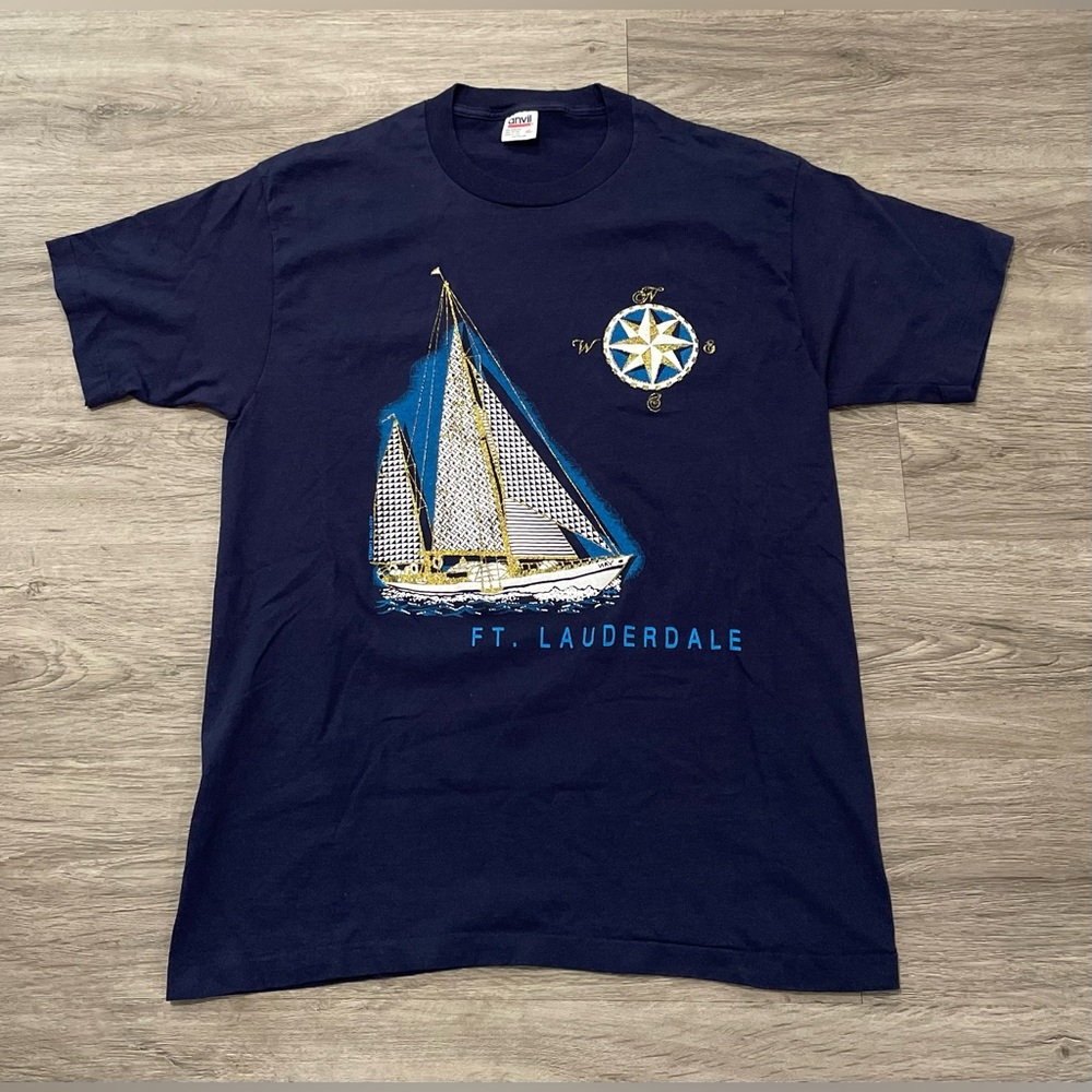 Vintage Fort Lauderdale Florida Sailboat Shirt, Made in USA